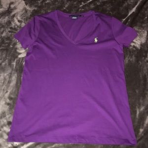 Ralph Lauren Sport Sz M v-neck tee purple